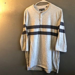 FiveFour tall large gray and blue 3/4 tee shirt